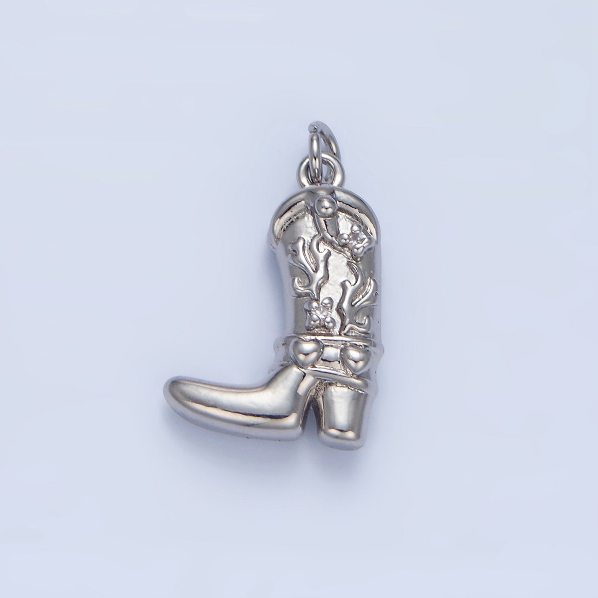 24K Gold Filled CZ Star Cowboy Boots Charm in Gold & Silver | W079
