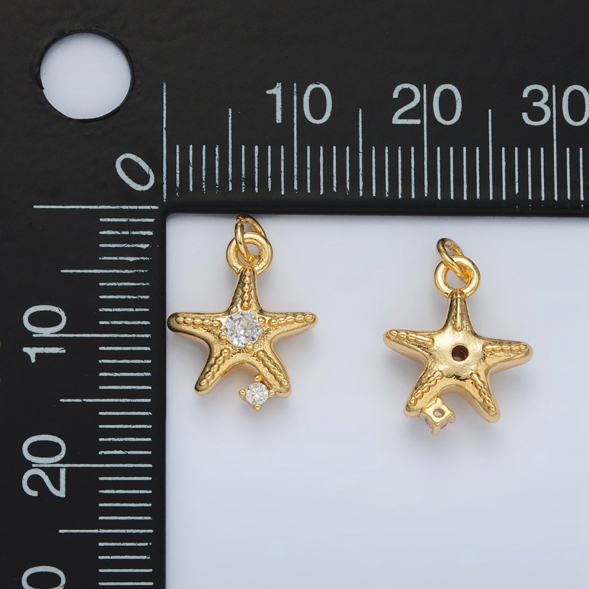 24K Gold Filled CZ Starfish Charm | AC-152