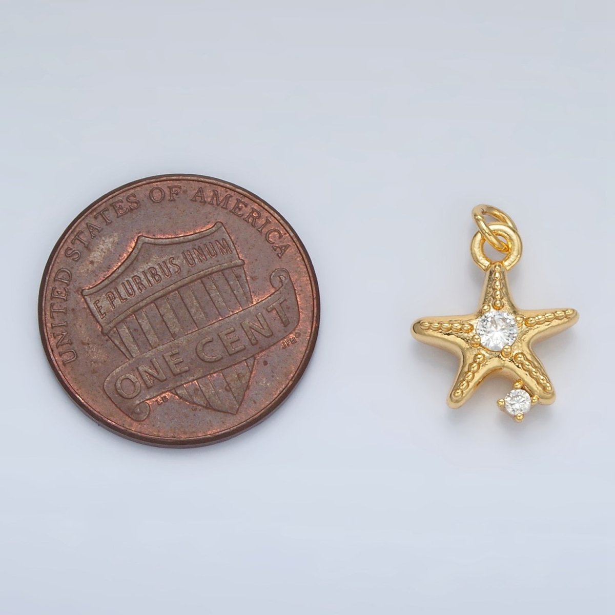 24K Gold Filled CZ Starfish Charm | AC-152