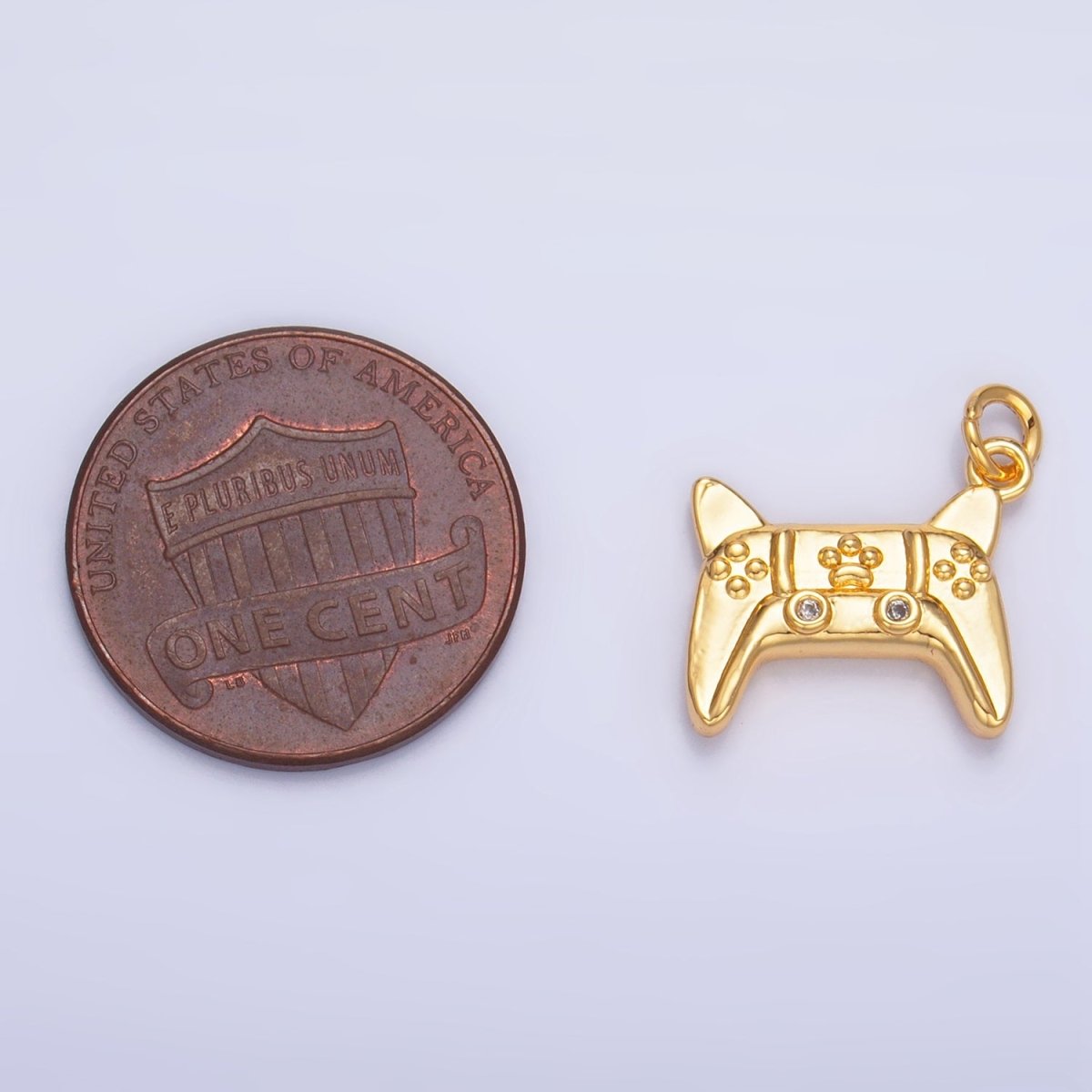 24K Gold Filled CZ Video Game Console joystick Charm | W040