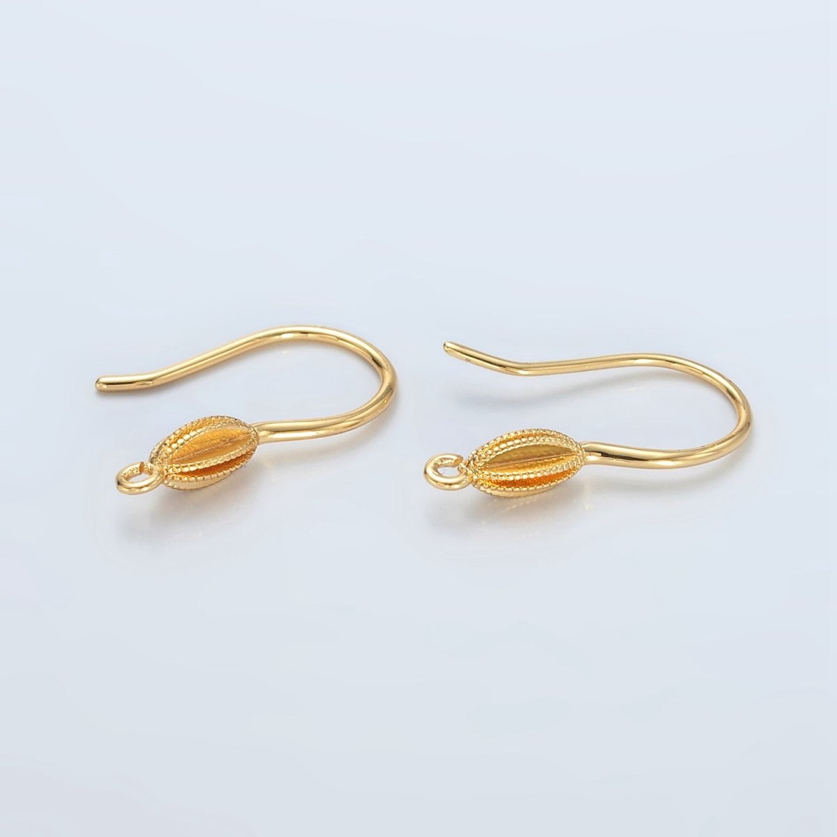 24K Gold Filled Dotted Sphere French Hook Earrings Findings | L076
