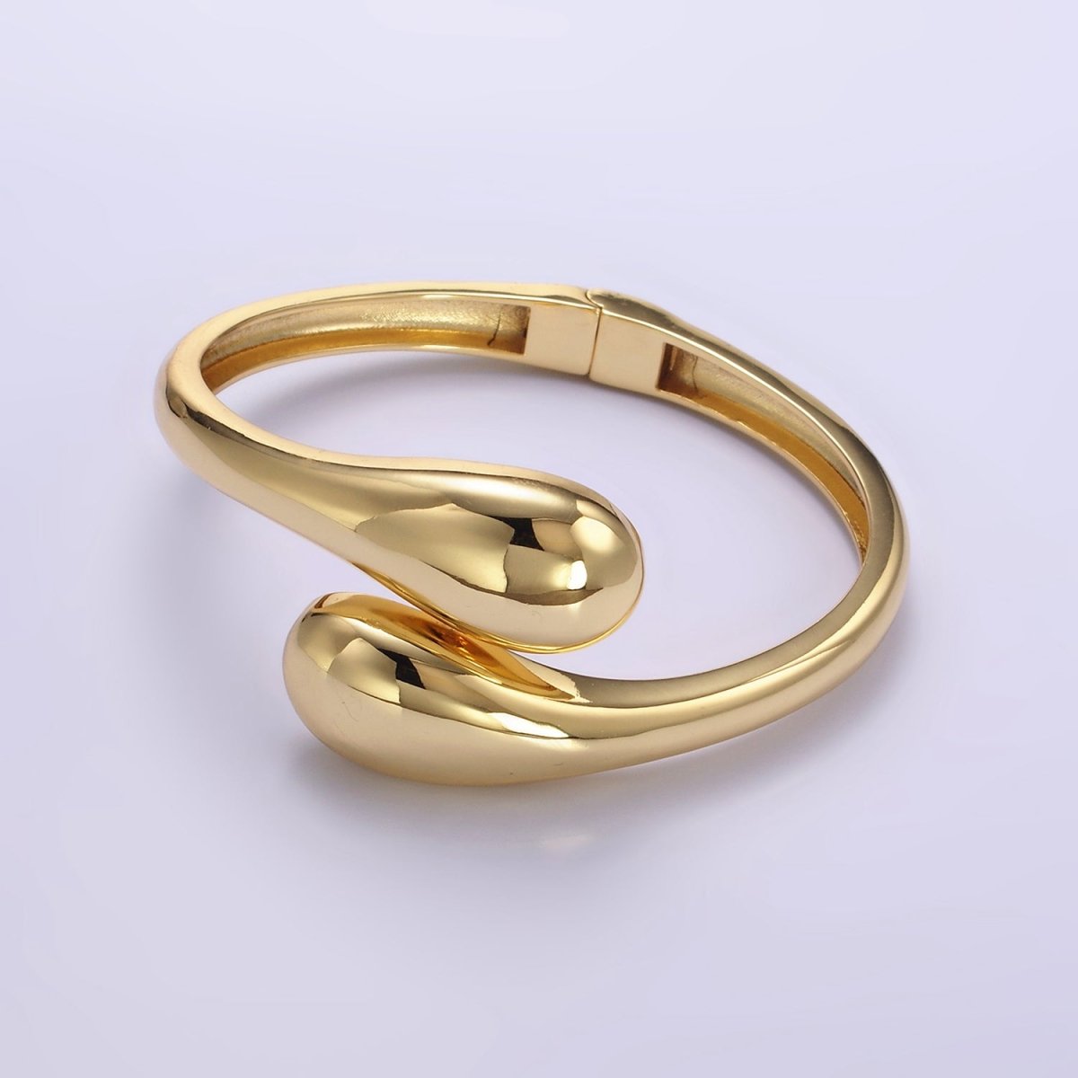 24K Gold Filled Double Drop Minimalist Cuff Bangle Bracelet | WA-2519