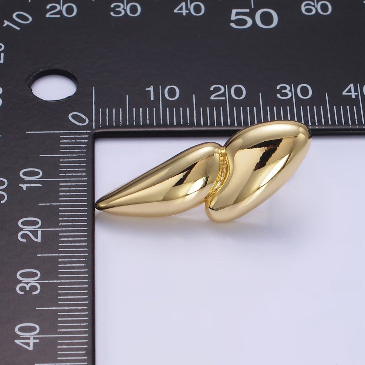 24K Gold Filled Double Geometric Molten Stud Earrings | P114