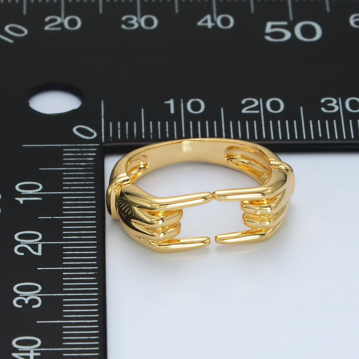 24K Gold Filled Double Hand Gesture Minimalist Ring | O988