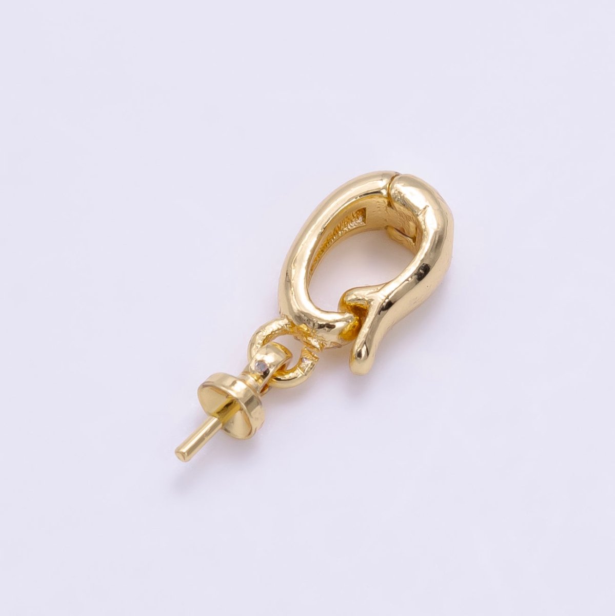 24K Gold Filled Drill Needle Snap Latch Bail Findings in Gold & Silver | Z955