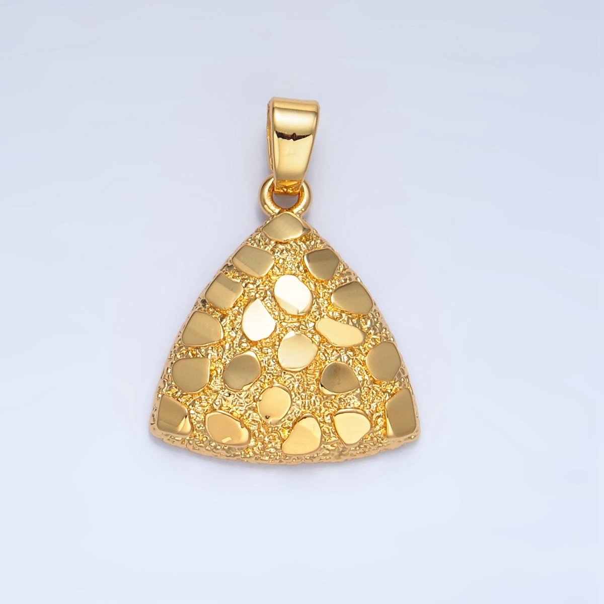 24K Gold Filled Edged Textured Triangle Pendant | AA790