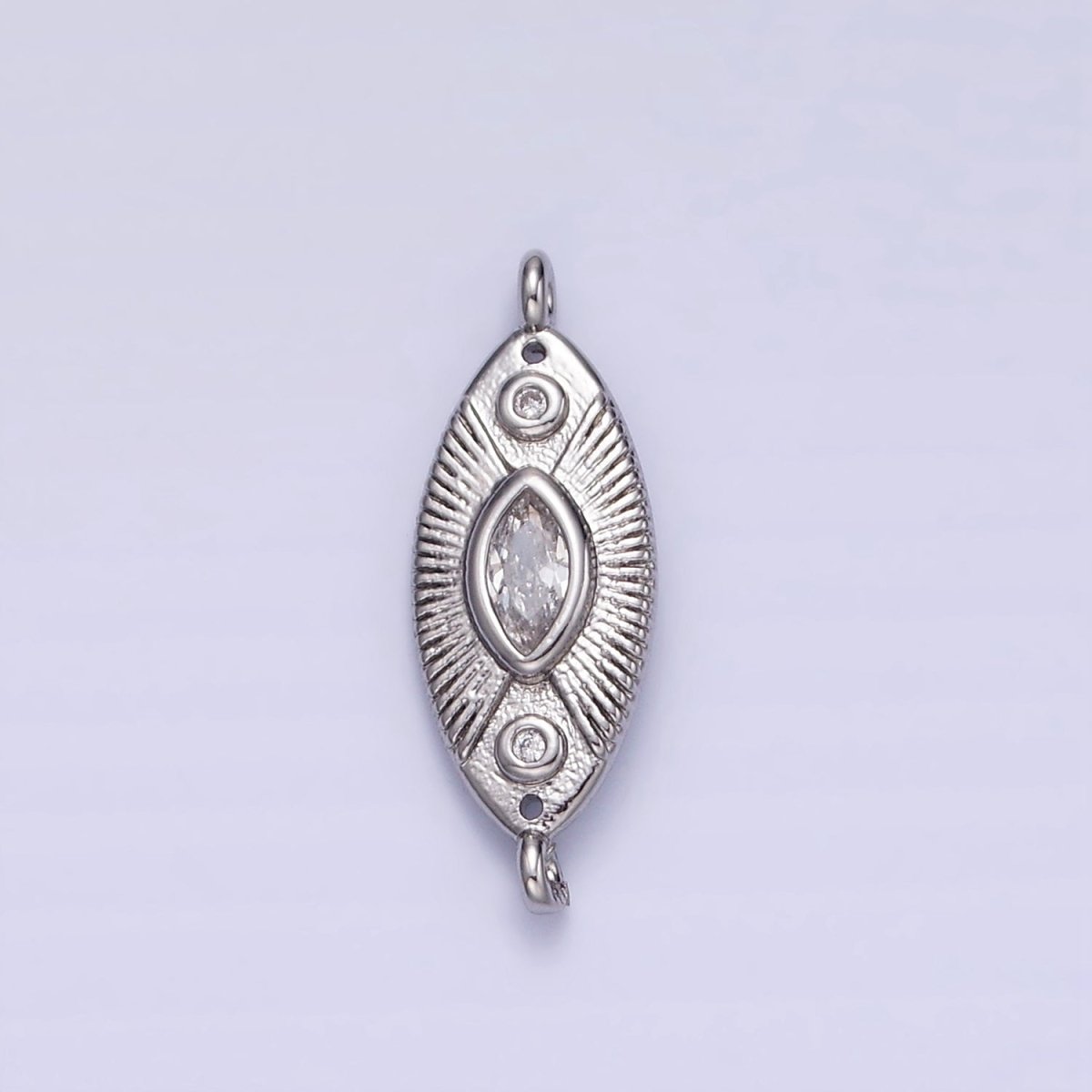 24K Gold Filled Evil Eye CZ Sunburst Sphere Connector in Gold & Silver | F041