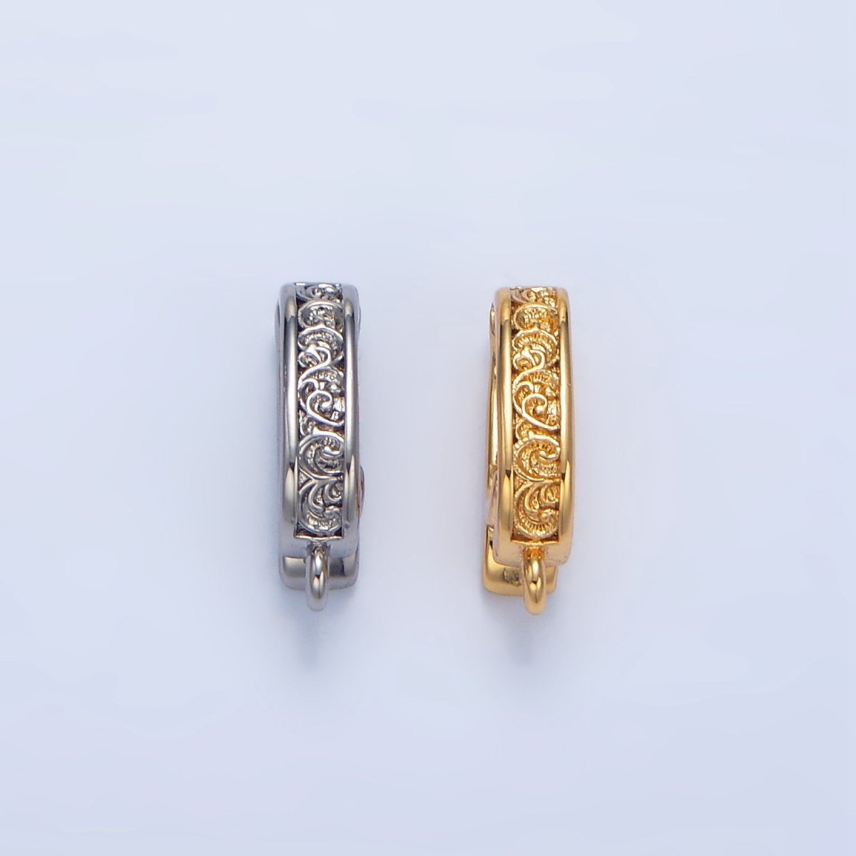 24K Gold Filled Filigree Snap Latch Bail Findings in Gold & Silver | Z973
