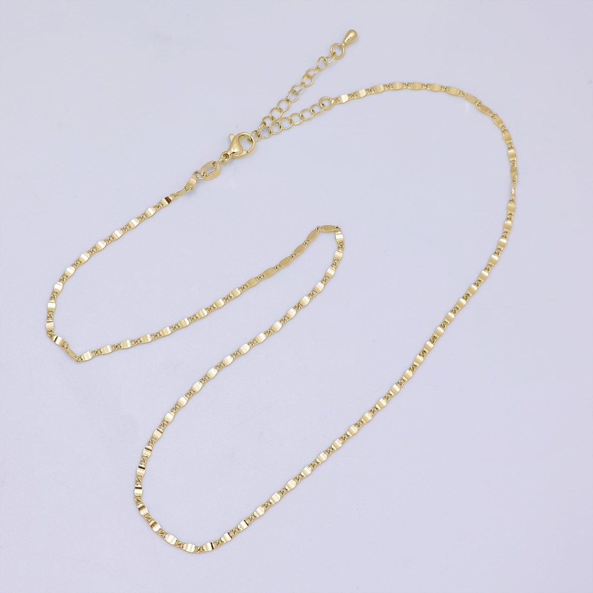 24K Gold Filled Flat Diamond Cut Mariner Anchor Necklace 15.75 inch, 18 inches for Minimalist Jewelry | WA-1841 WA-1842 Clearance Pricing