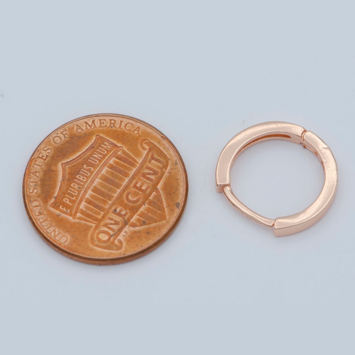 24K Gold Filled Flat Minimalist Huggie Earrings in Gold, Silver & Rose Gold | AB1208 - AB1210
