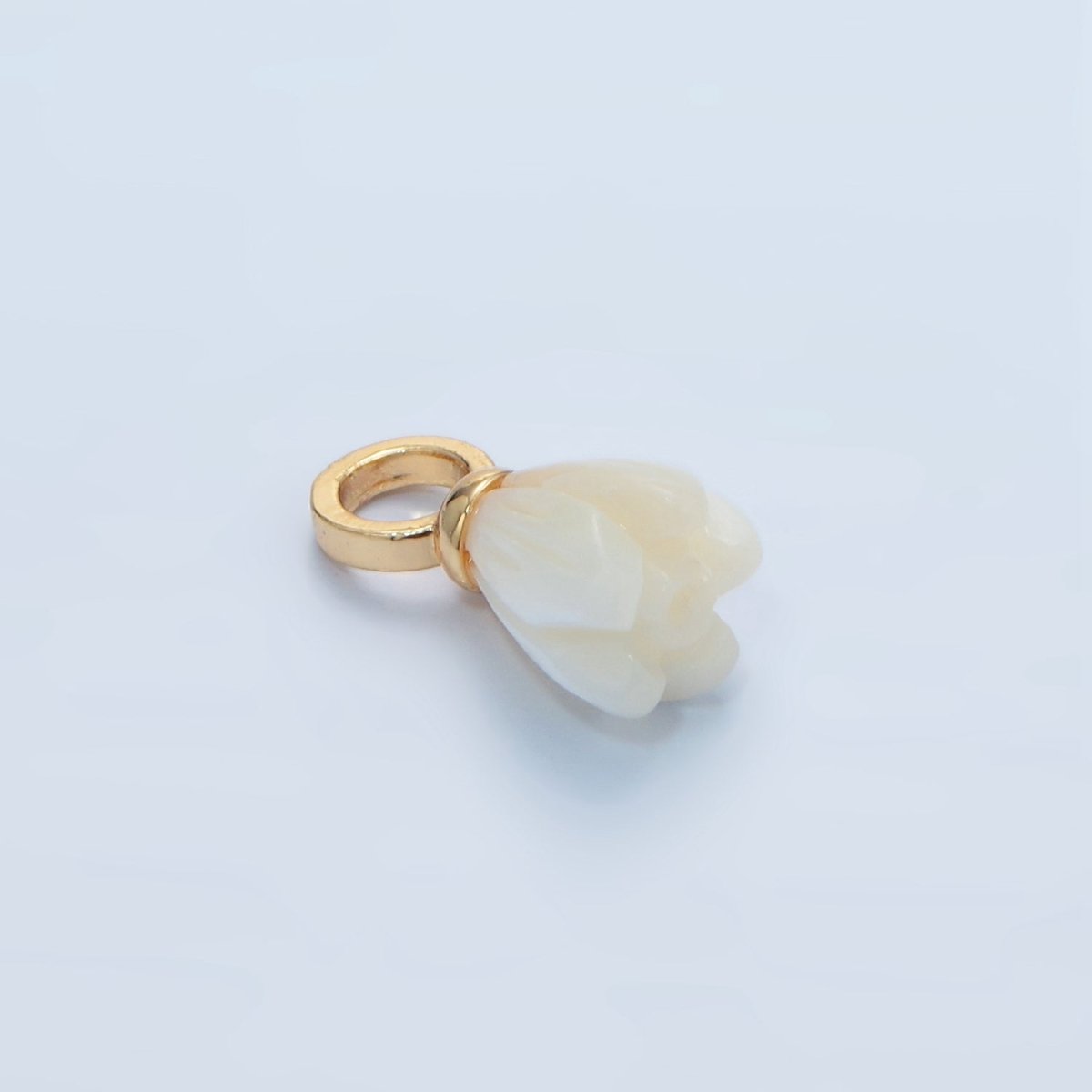 24K Gold Filled Flower Shell Pearl Charm | P1878