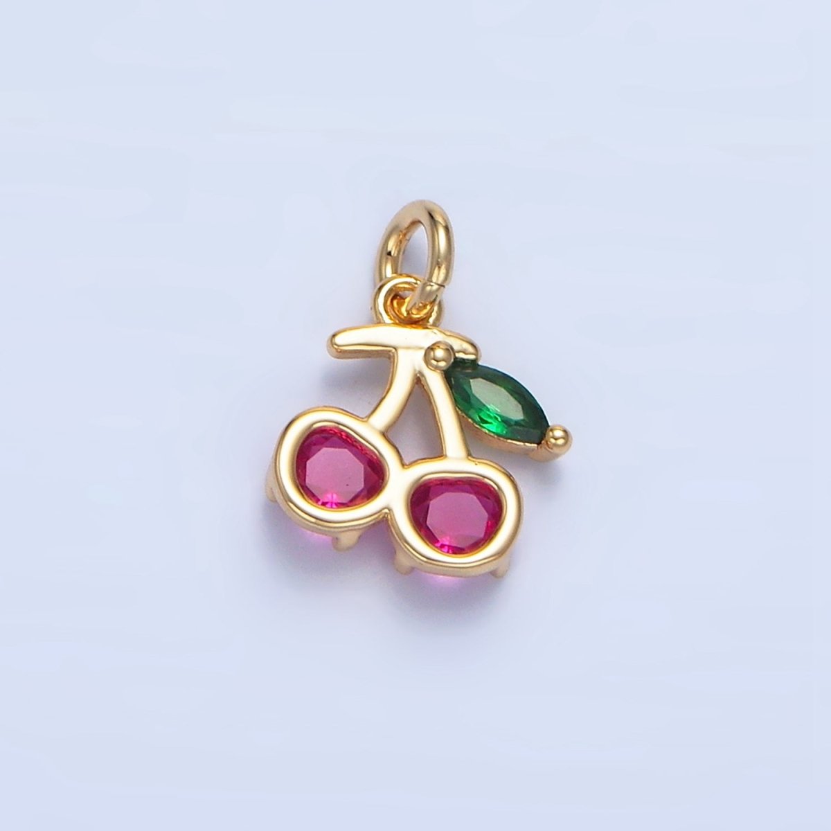 24K Gold Filled Fuchsia Chery Fruit Mini Charm | X790