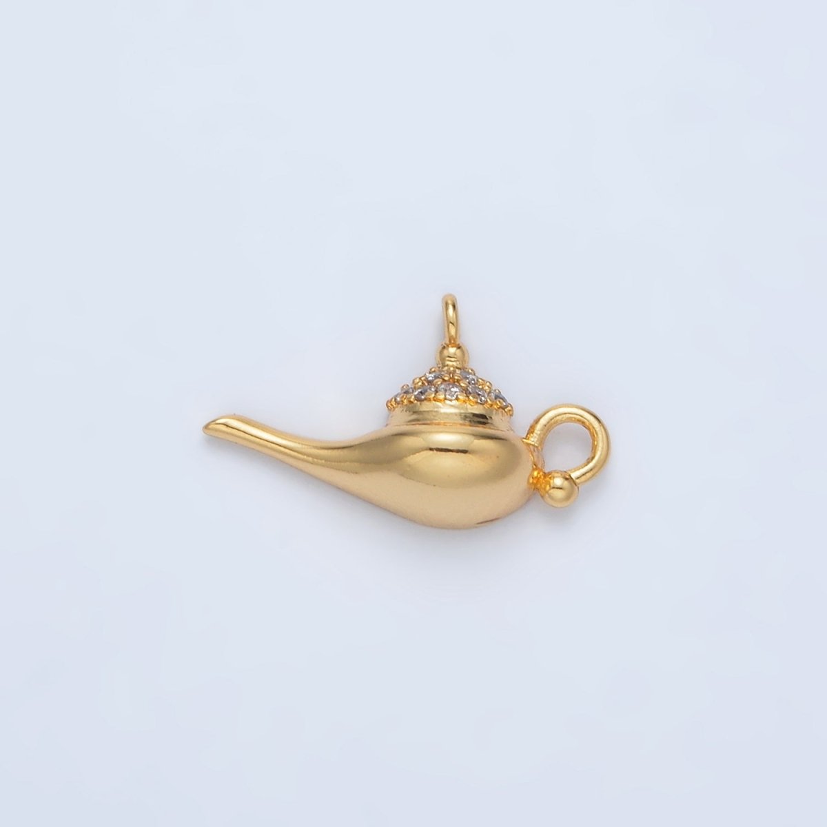 24K Gold Filled Genie Cup Lamp Micro Paved CZ Mini Charm | AC137
