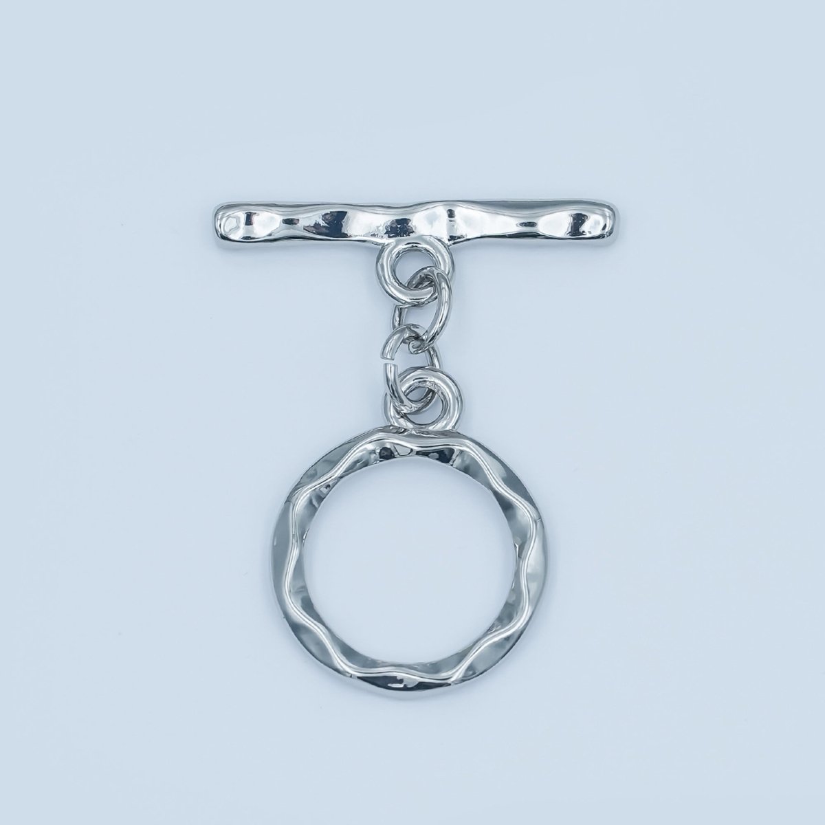 24K Gold Filled Geometric Hammered Toggle Clasps Closure Findings in Gold & Silver | Z845