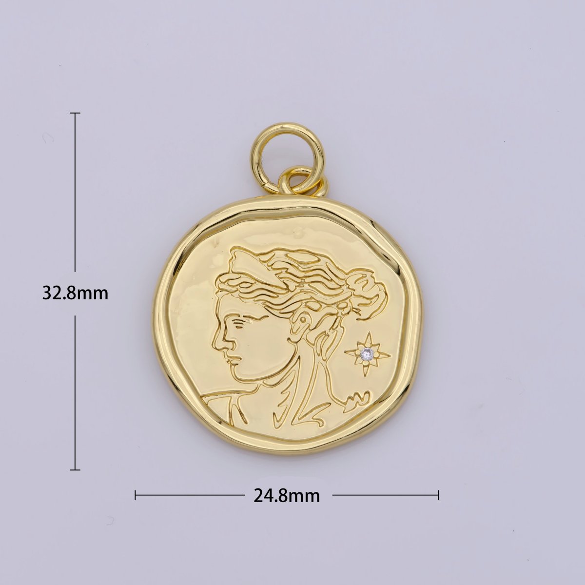 24K Gold Filled Goddess Artemis of Hunt, Nature, Childbirth and Chastity Pendant | M929