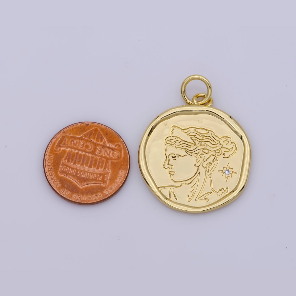 24K Gold Filled Goddess Artemis of Hunt, Nature, Childbirth and Chastity Pendant | M929
