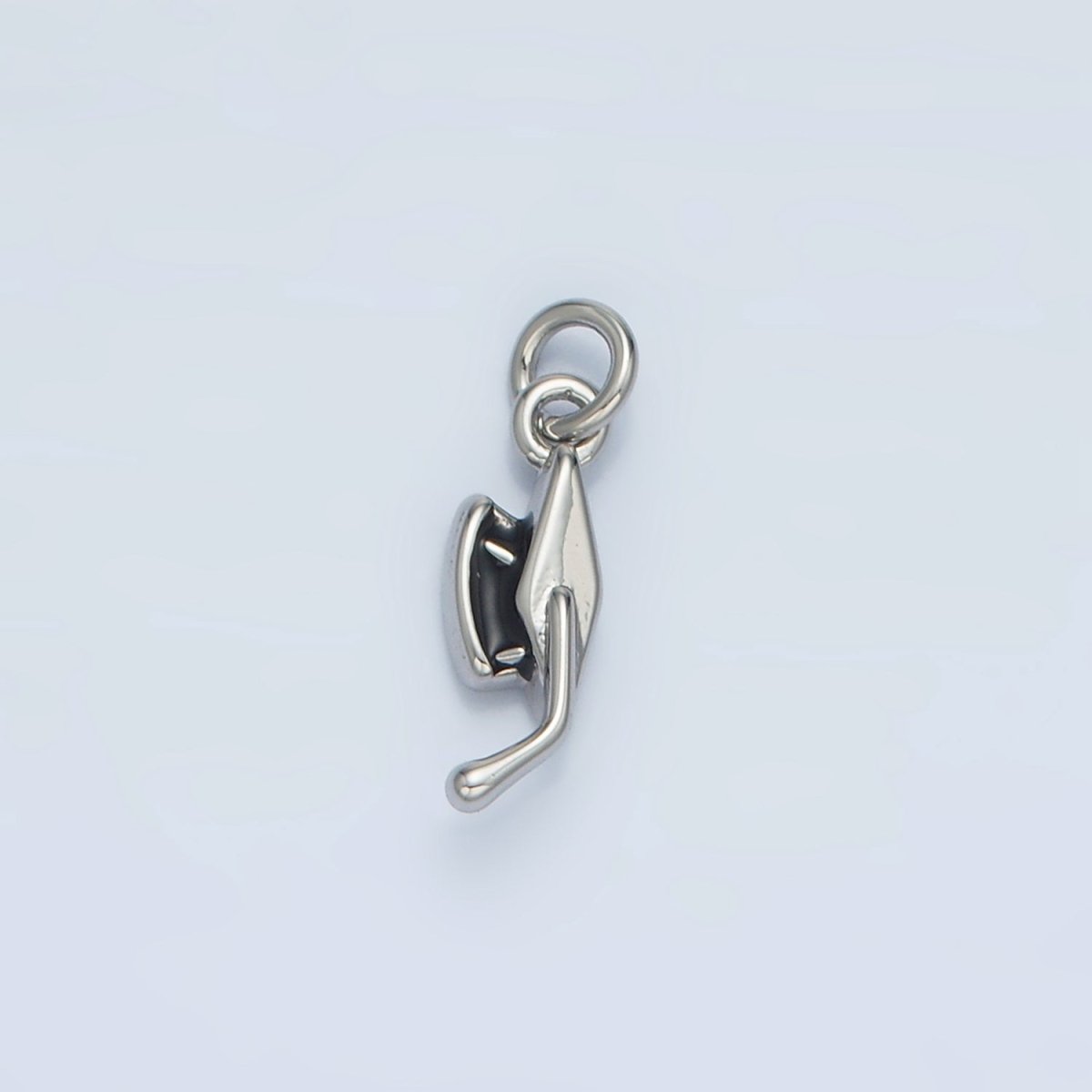 24K Gold Filled Graduation Cap Black Enamel Mini Charm in Gold & Silver | N822