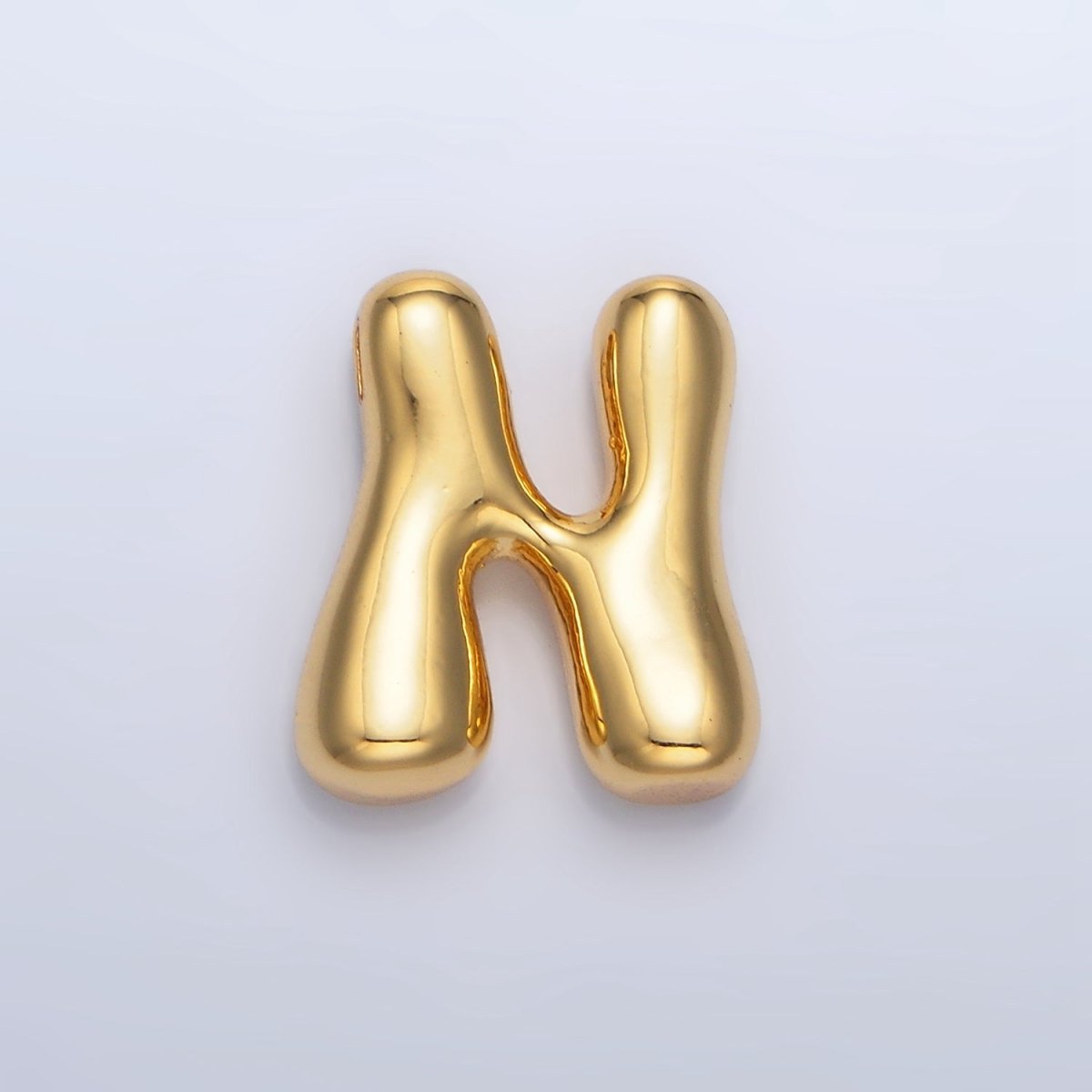 24K Gold Filled Groovey Chubby Balloon Letter Initial Pendant | A1630 - A1642