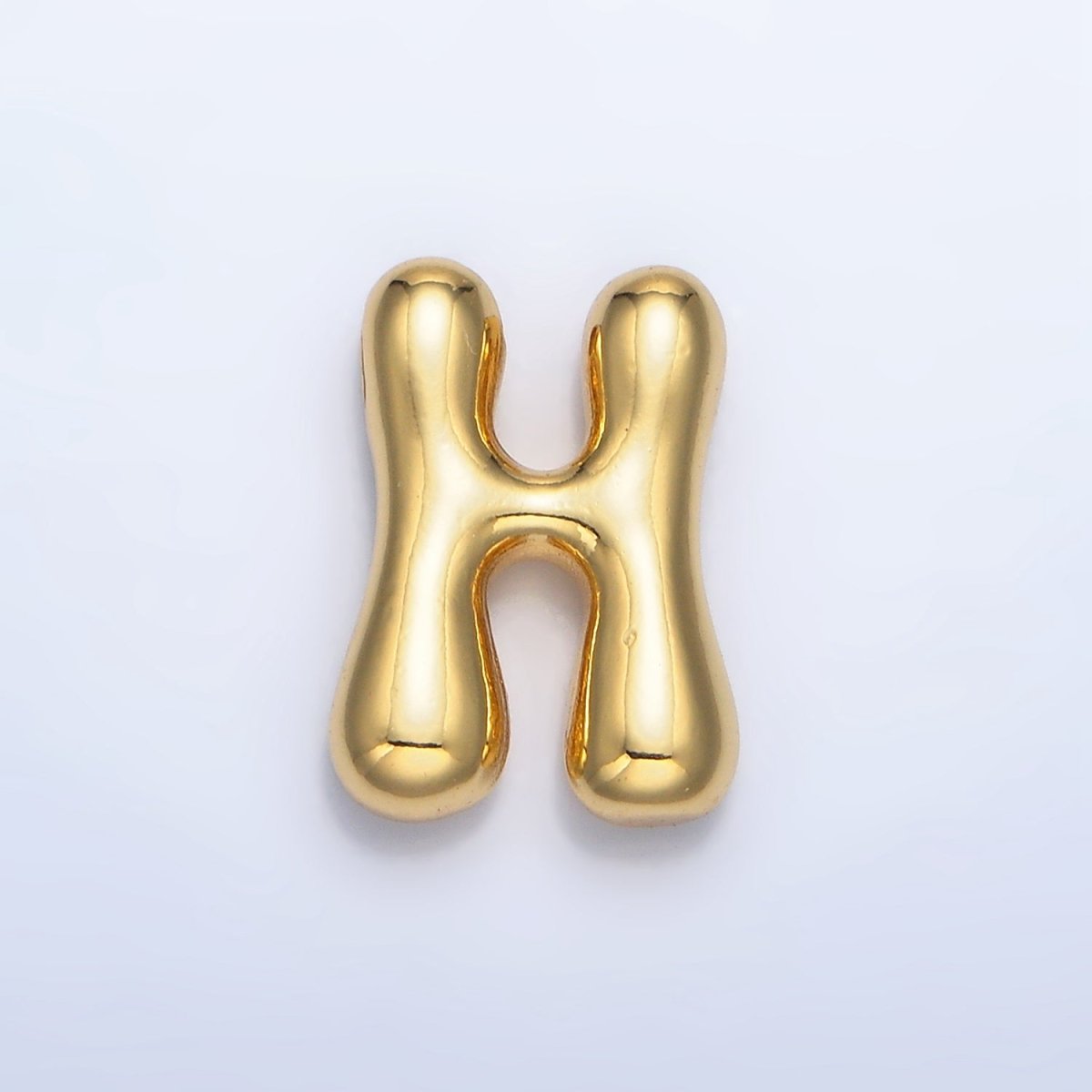 24K Gold Filled Groovey Chubby Balloon Letter Initial Pendant | A1630 - A1642