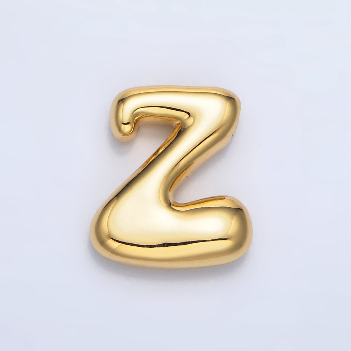 24K Gold Filled Groovey Chubby Balloon Letter Initial Pendant | A1630 - A1642