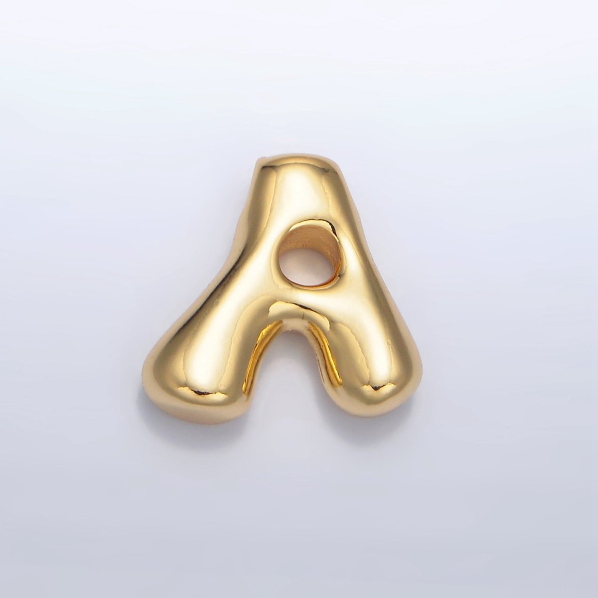 24K Gold Filled Groovey Chubby Balloon Letter Initial Pendant | A1630 - A1642