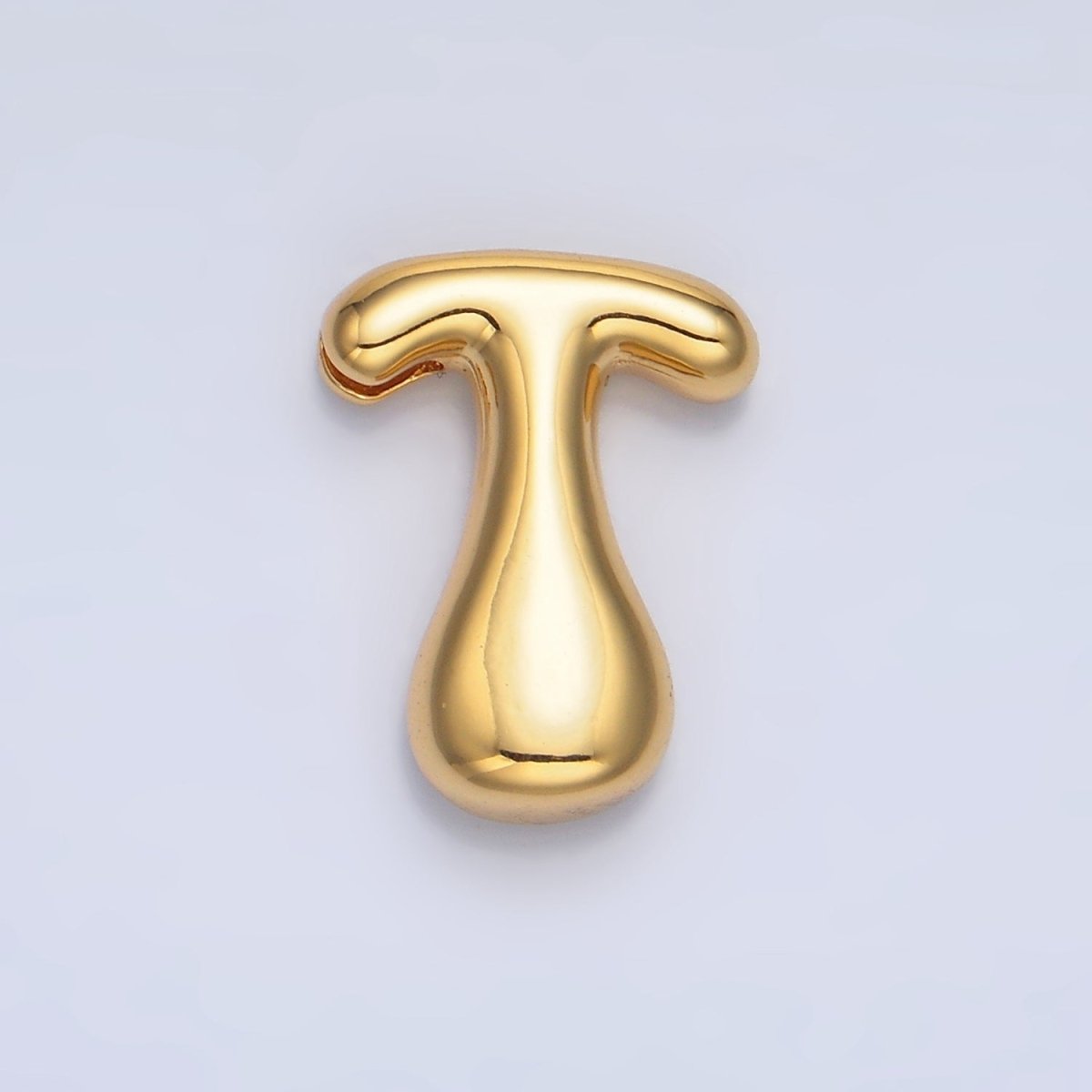 24K Gold Filled Groovey Chubby Balloon Letter Initial Pendant | A1630 - A1642