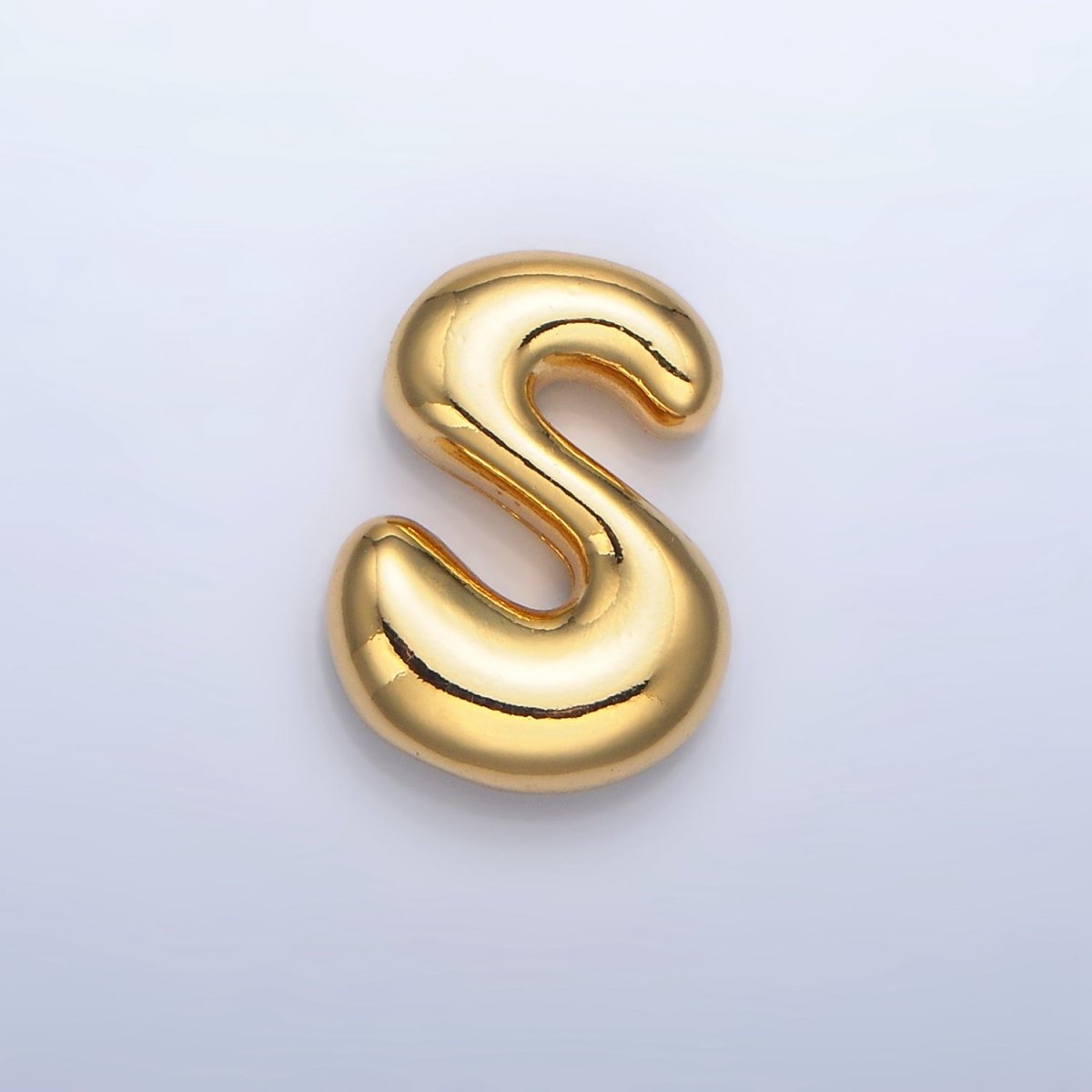 24K Gold Filled Groovey Chubby Balloon Letter Initial Pendant | A1630 - A1642
