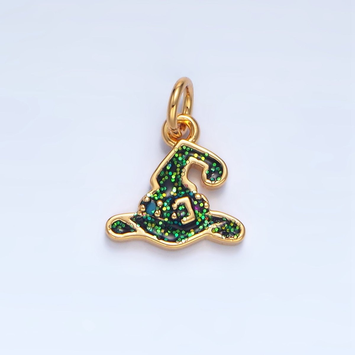 24K Gold Filled Halloween Black Witch Hat Charm in Gold & Silver | X621