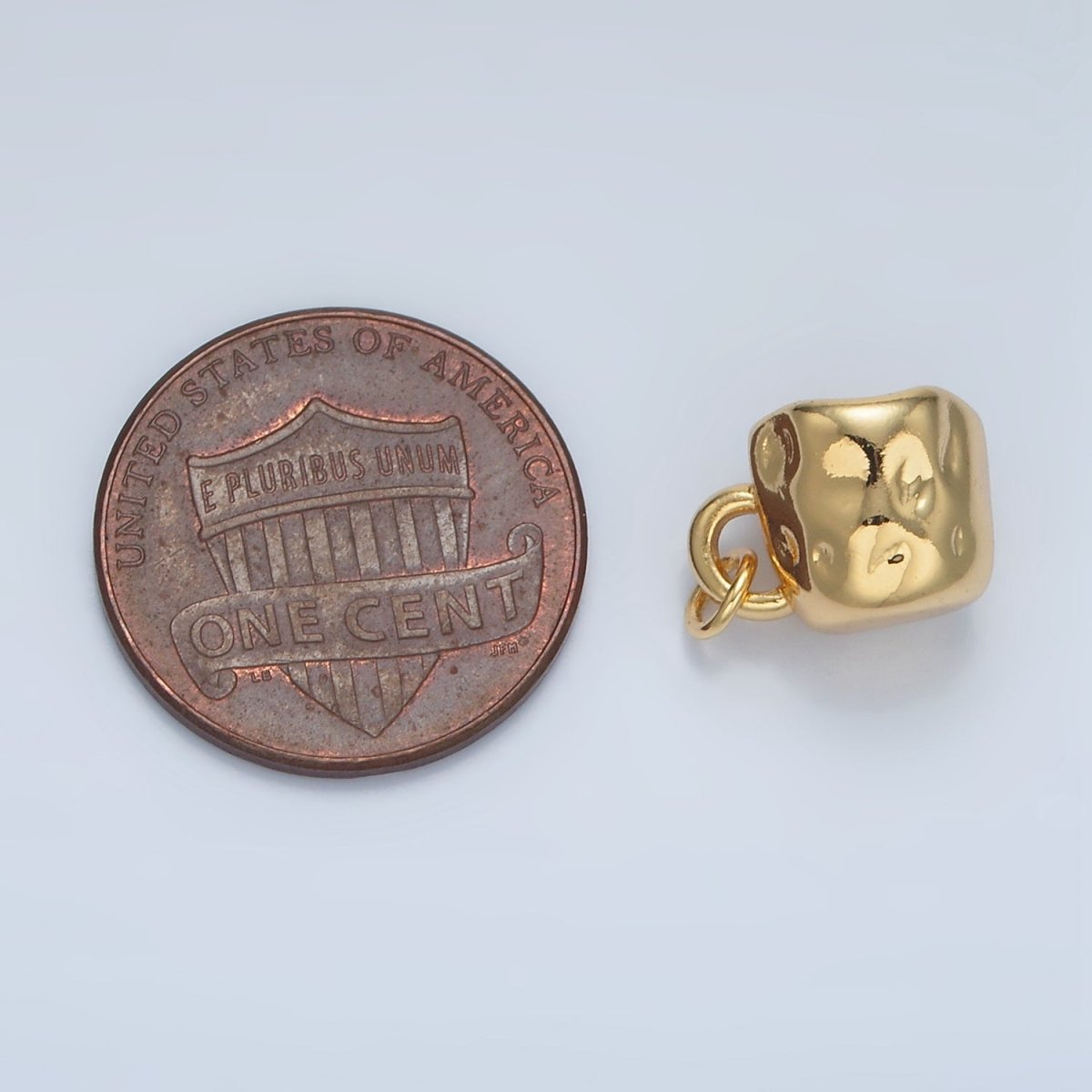 24k Gold Filled Multidimensional Hammered Coffee Mug Charm | AG904