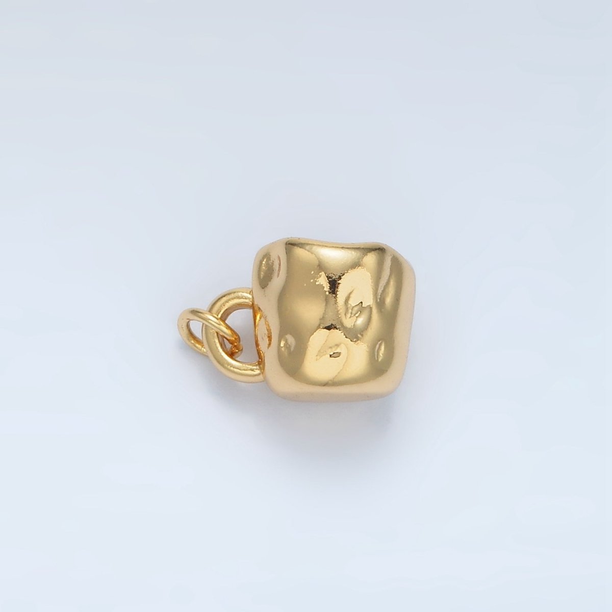 24k Gold Filled Multidimensional Hammered Coffee Mug Charm | AG904