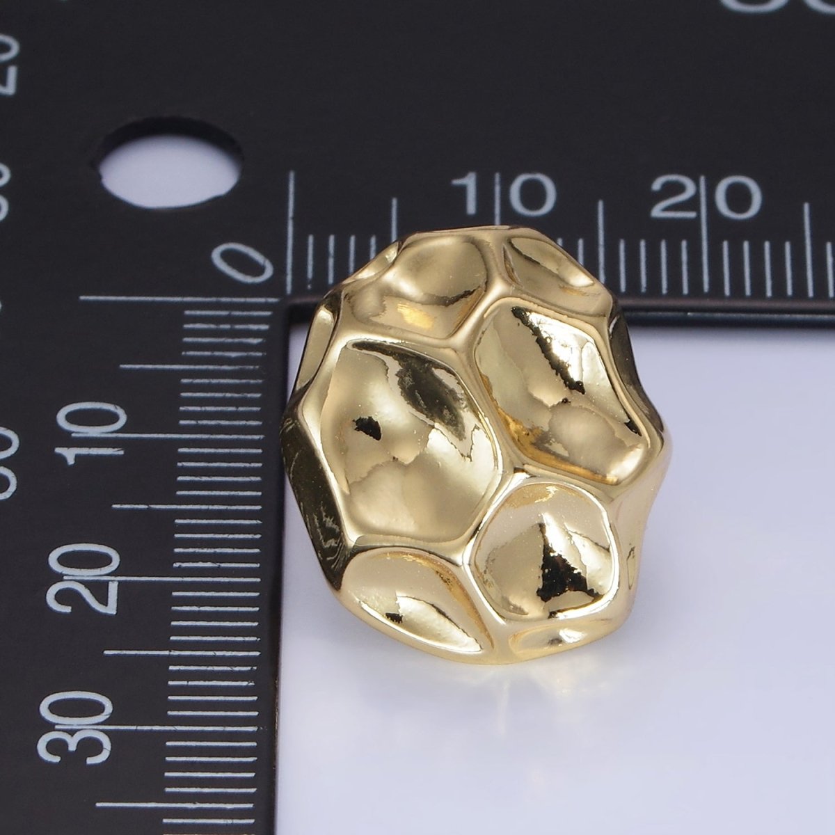 24K Gold Filled Hammered Geometric Minimalist Stud Earrings | P120