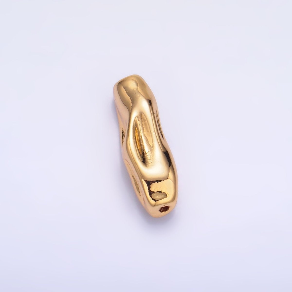 24K Gold Filled Hammered Molten Tube Bead | B165
