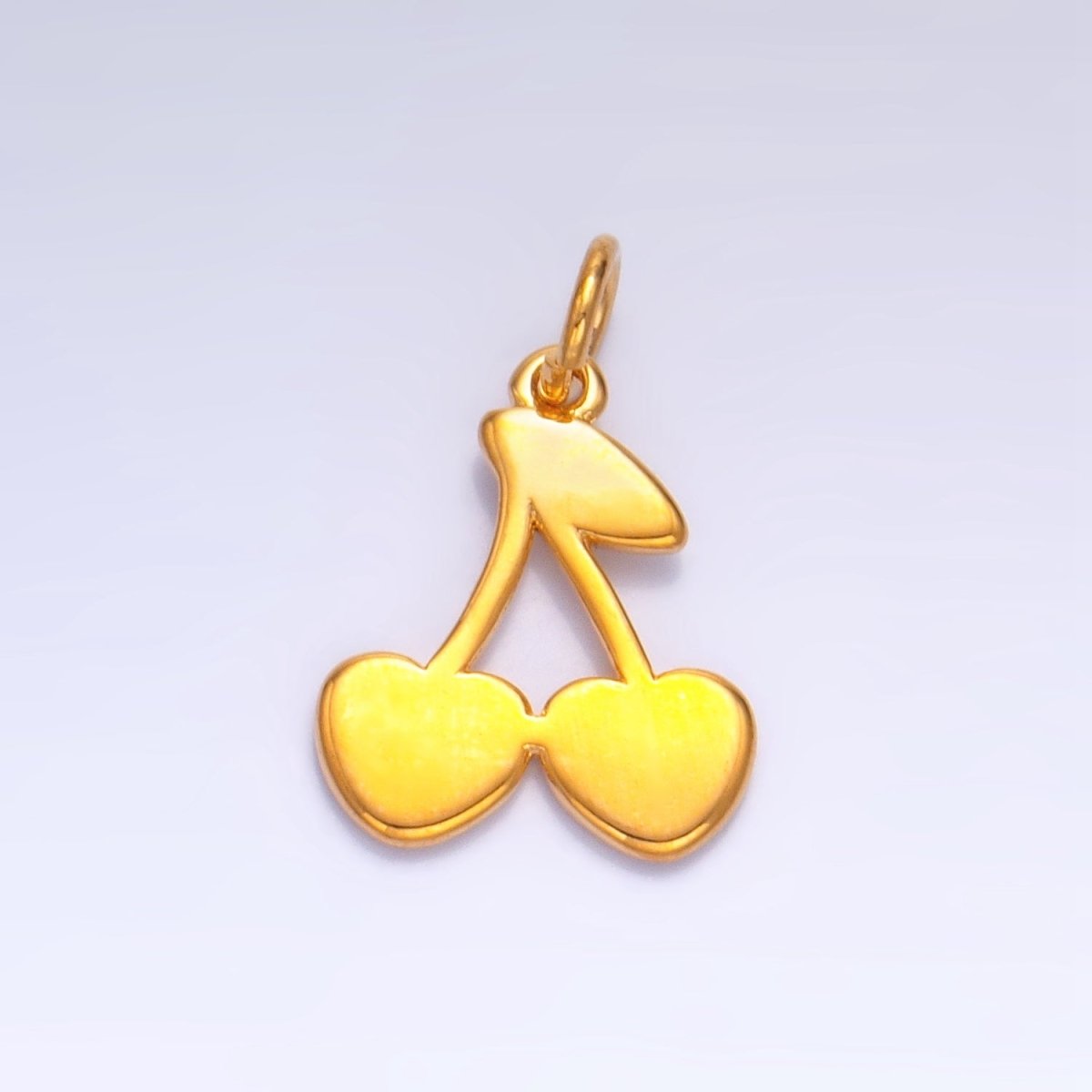 24K Gold Filled Heart Cherry Fruit Minimalist Charm | W065