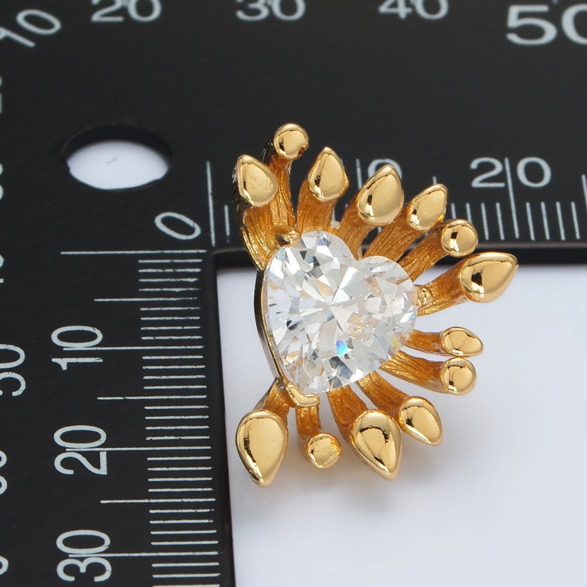 24K Gold Filled Heart CZ Multiple Band Stud Earrings Set | T362