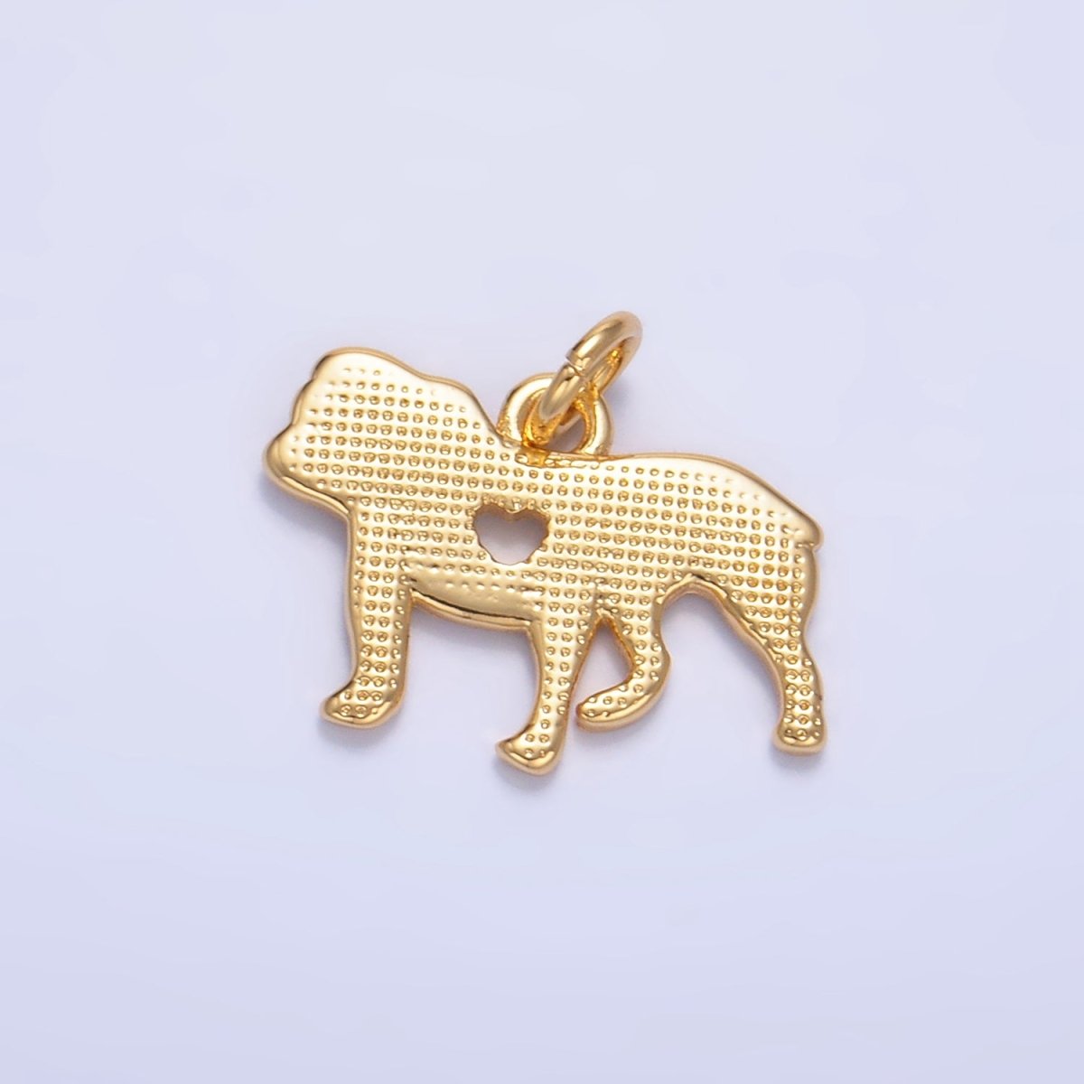 24K Gold Filled Heart Dog Pet Charm | W114
