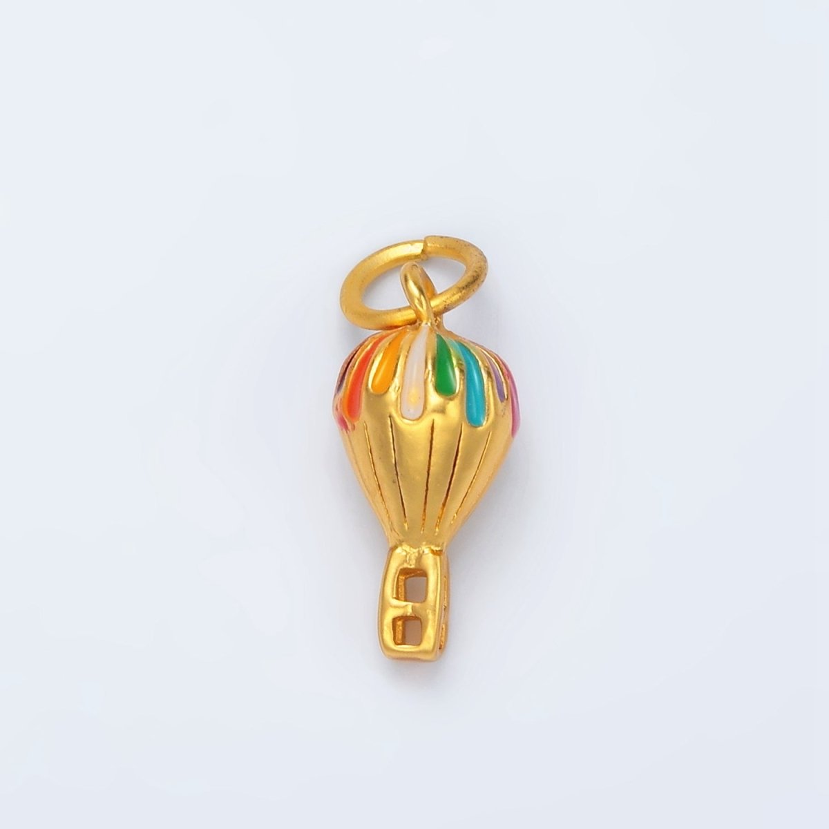 24K Gold Filled Hot Air Balloon Small Enamel Charm | M149