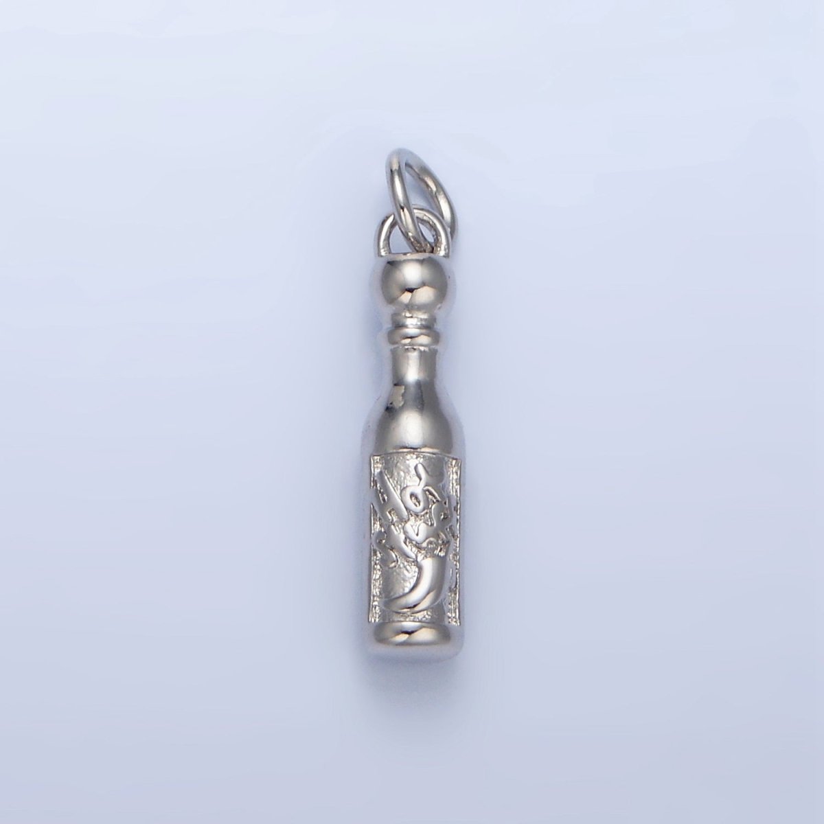 24K Gold Filled "Hot Stuff" Script Spicy Sauce Bottle Charm in Gold & Silver | E679