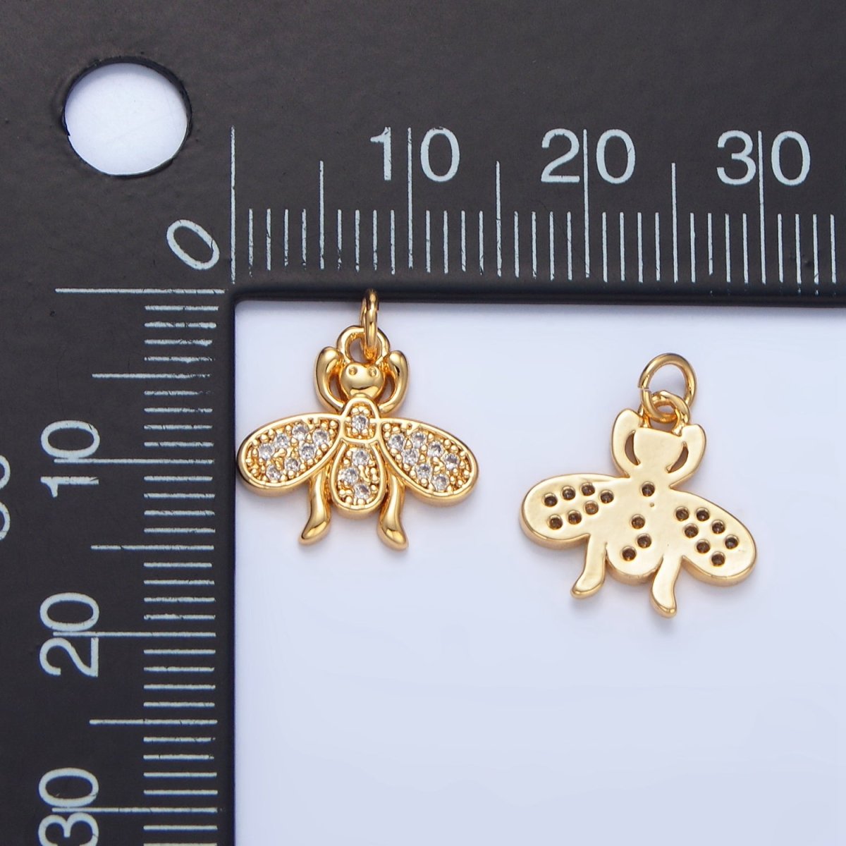 24K Gold Filled Insect Bug Animal Micro Paved CZ Charm | X870