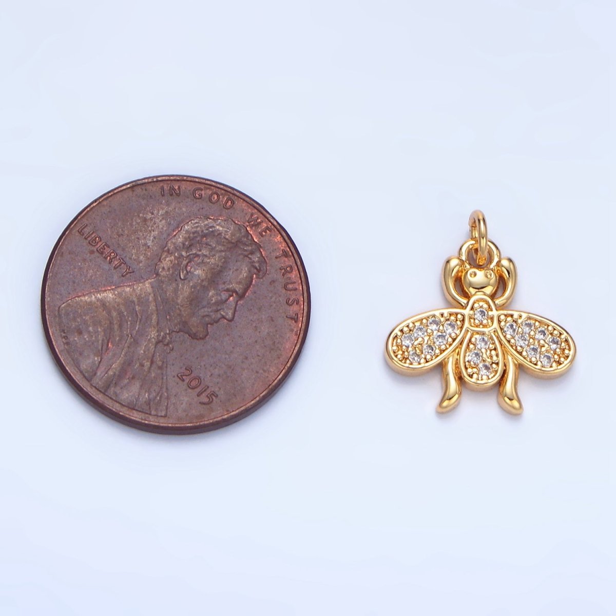 24K Gold Filled Insect Bug Animal Micro Paved CZ Charm | X870