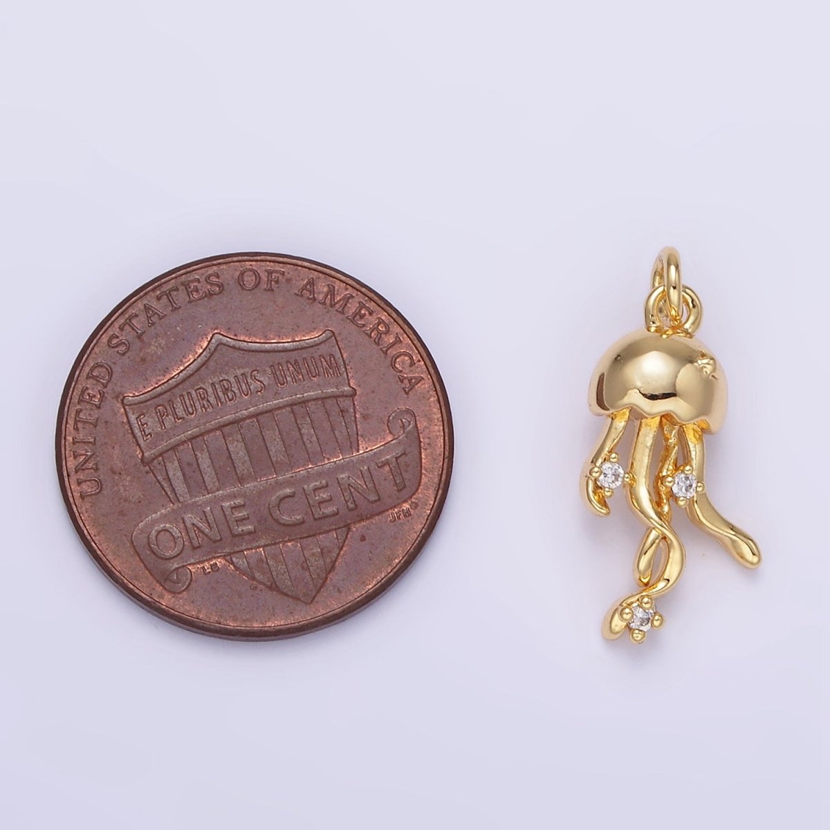 24K Gold Filled Jellyfish Ocean Animal Charm | AG850