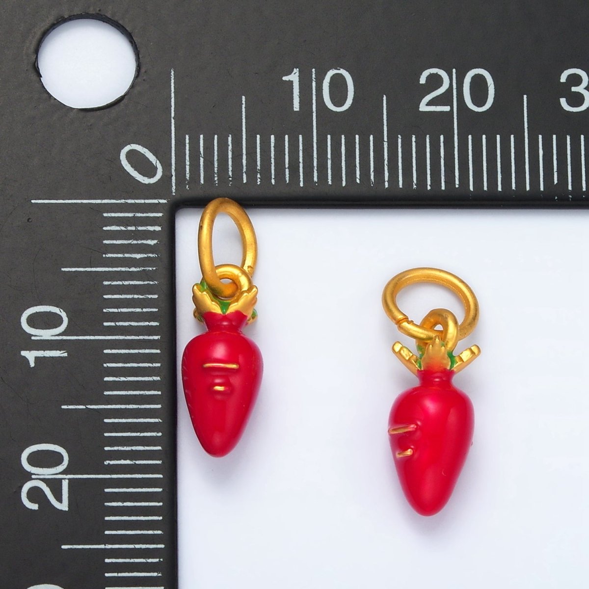 24K Gold Filled Red Beet Vegetable Enamel Mini Charm | AG919