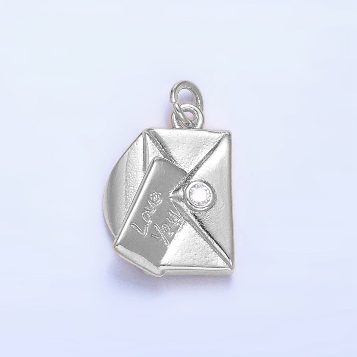 24K Gold Filled "Love You" Script Letter CZ Charm in Gold, Silver & Mixed Metal | W101 N046