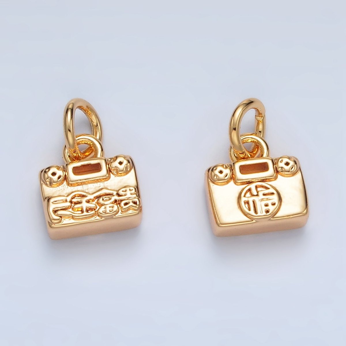 24K Gold Filled Mandarin Script Lucky Mini Charm | AG936