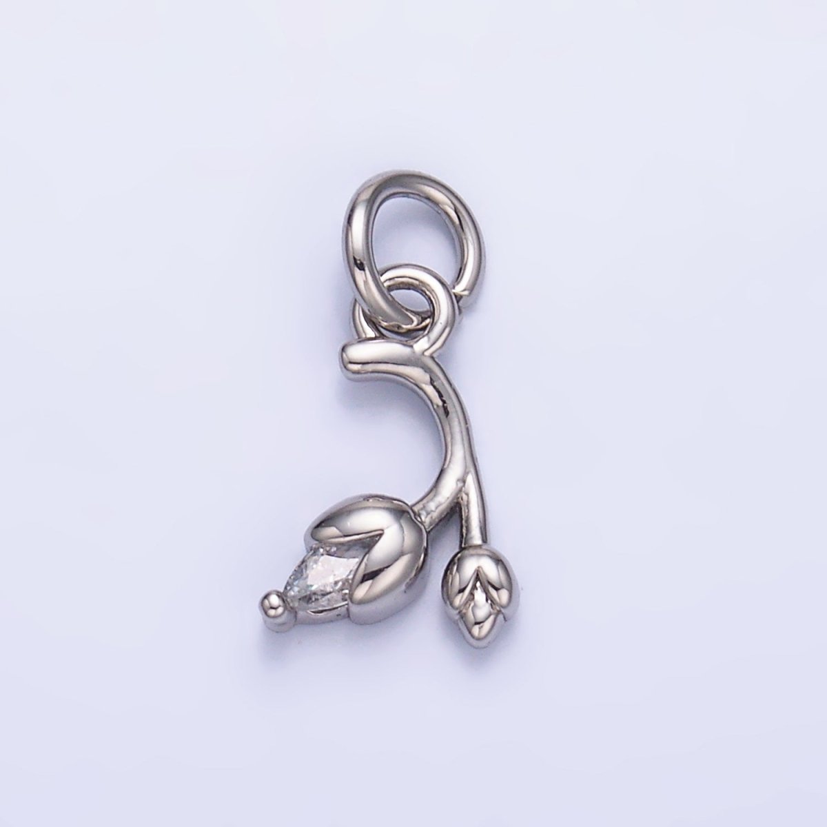 24K Gold Filled Marquise CZ Tulip Flower Mini Charm in Gold & Silver | X312
