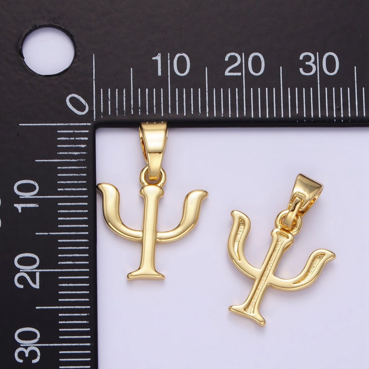 24K Gold Filled Medical "Psi" Greek Letter Script Minimalist Pendant | AA1351