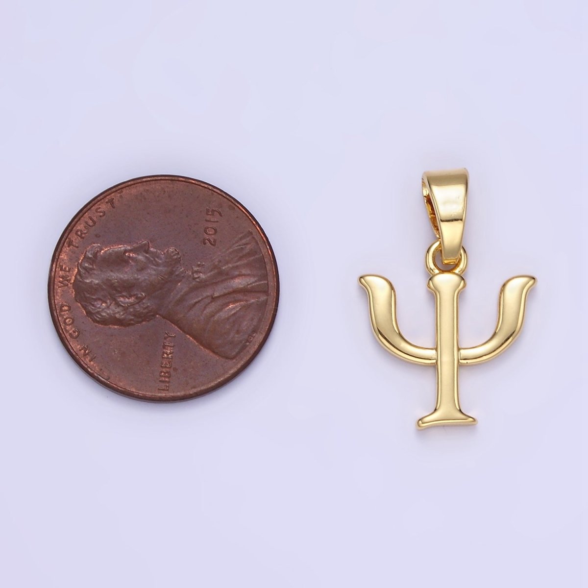 24K Gold Filled Medical "Psi" Greek Letter Script Minimalist Pendant | AA1351