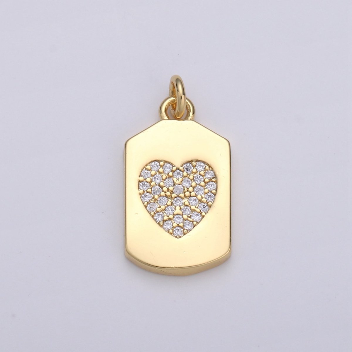 24K Gold Filled Micro Pave CZ Heart Pendant  | D510