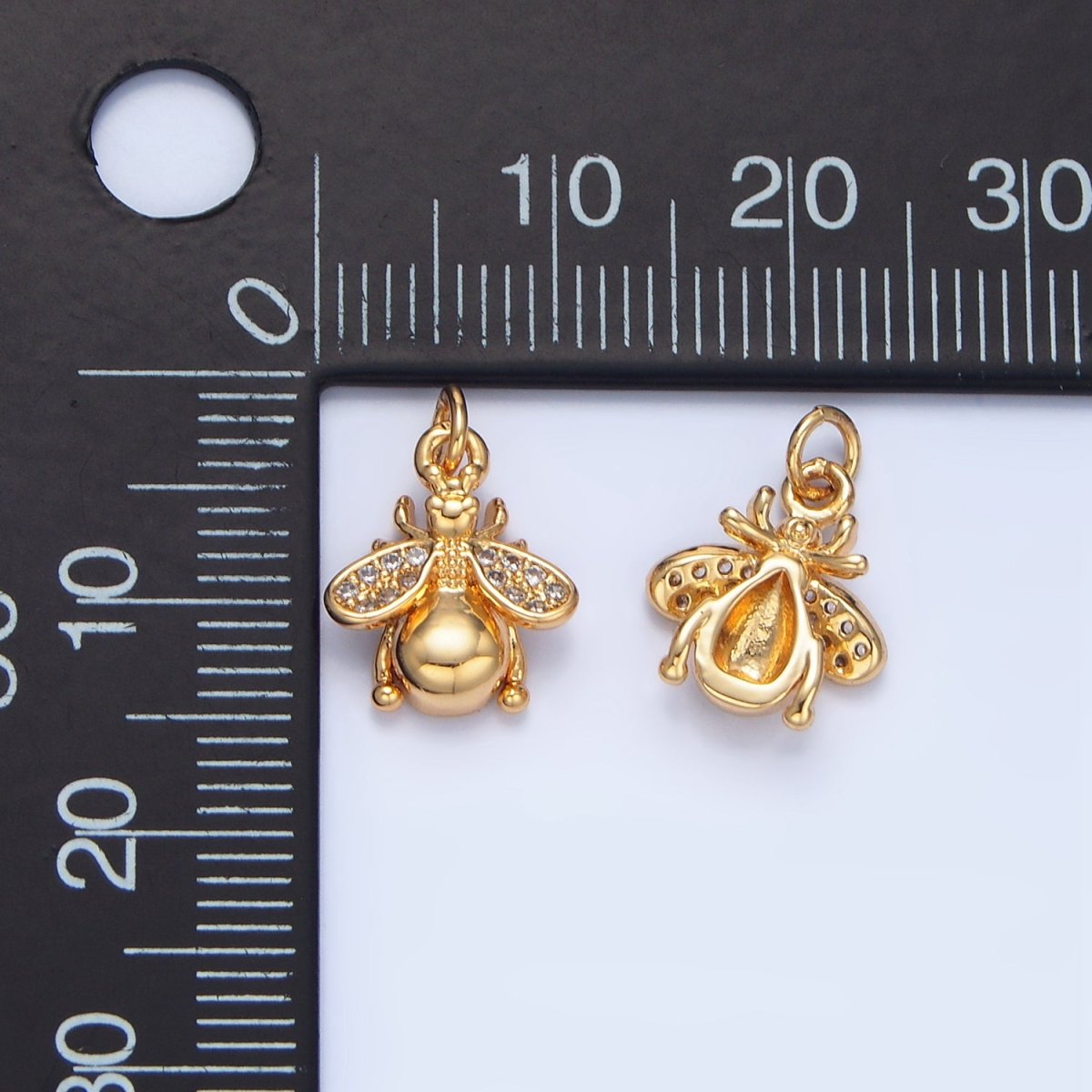 24K Gold Filled Micro Paved CZ Insect Animal Charm | X874