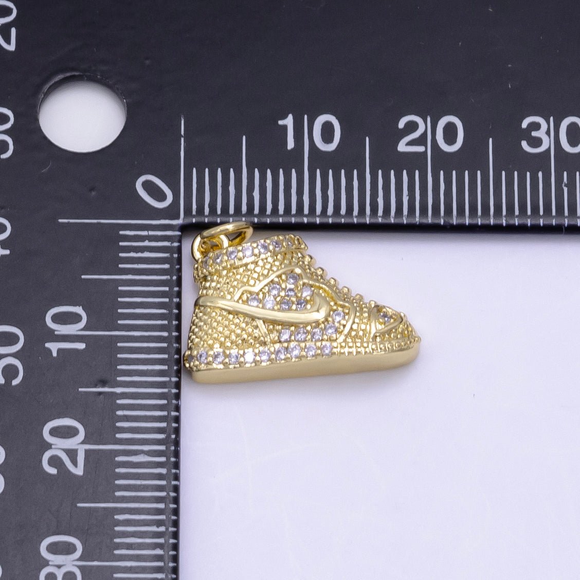 24K Gold Filled Micro Paved CZ Shoes Charm | X595