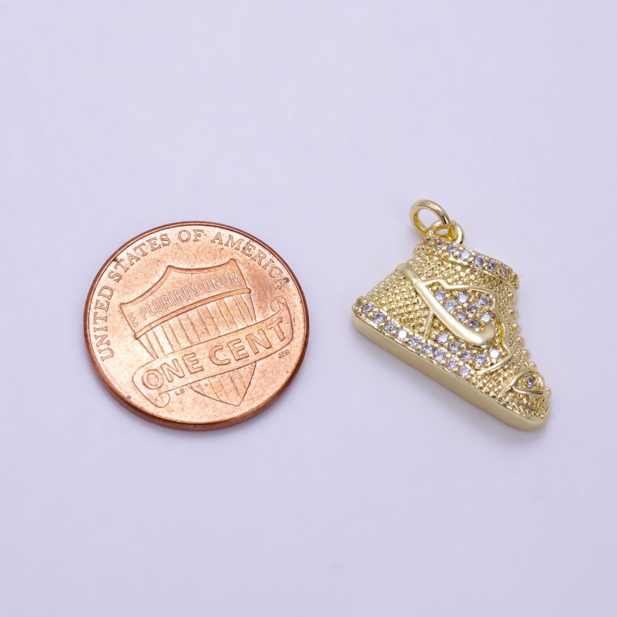 24K Gold Filled Micro Paved CZ Shoes Charm | X595